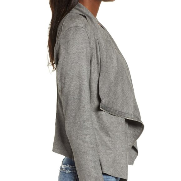 BLANK NYC FAUX SUEDE DRAPE JACKET GREY - Picture 4 of 6